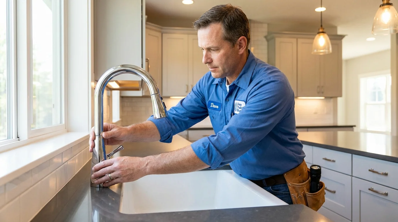 Kitchen faucet installation by Johns Plumbing LLC in Robertsdale