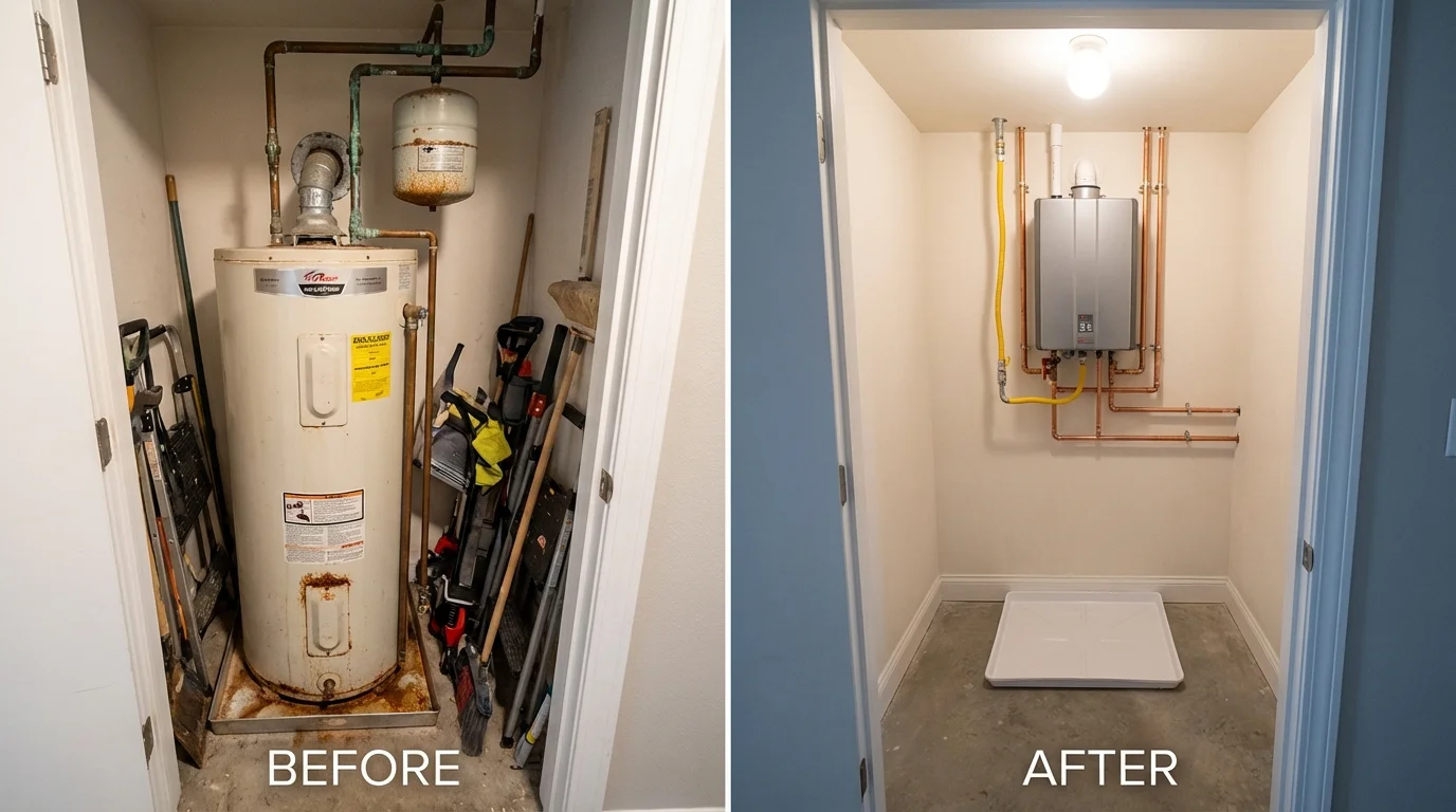 Tank water heater versus wall-mounted tankless unit comparison for Robertsdale, AL homeowners
