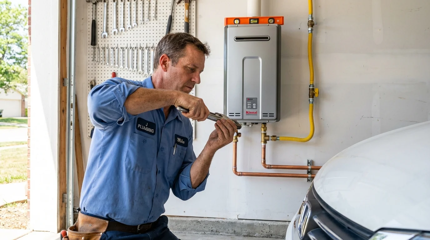 Tankless water heater installation by a Johns Plumbing LLC plumber in Robertsdale